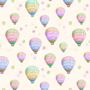 Whimsical colorful hot air balloons