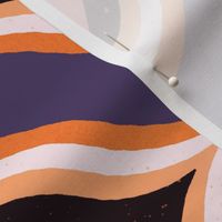 70s mod geometric ogee tribal pattern - purple, pink and orange