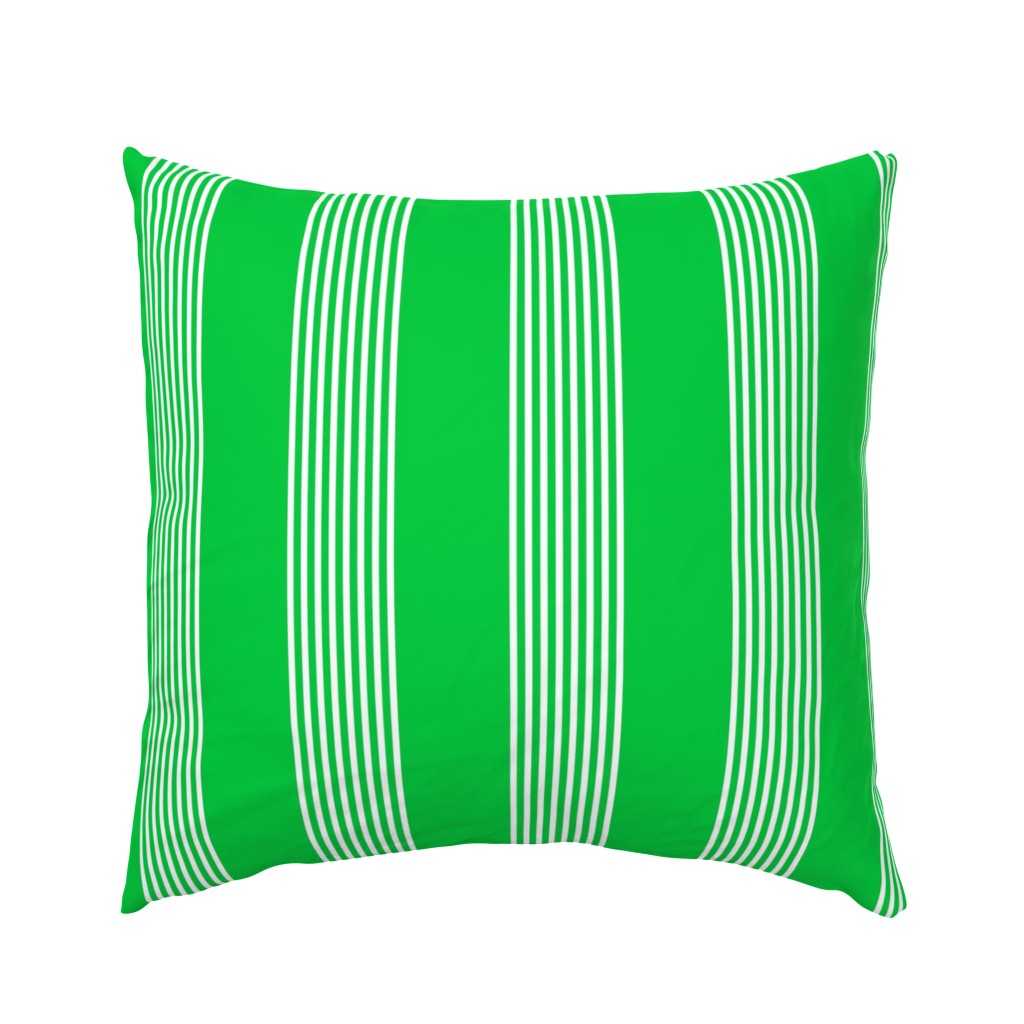 Bright Basics- Ultra thin Neon Green  stripe with large stripe- large print