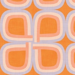 Vintage Retro Geometric Peach, Orange and Purple Wallpaper