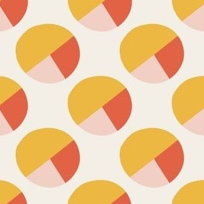 Mini - Abstract dots, color block spots, modern spots white, yellow, red