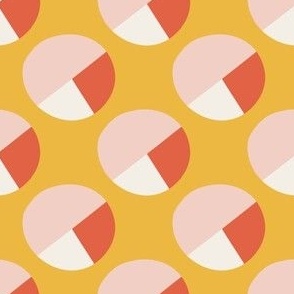 Mini - Abstract dots, color block spots, modern spots yellow red