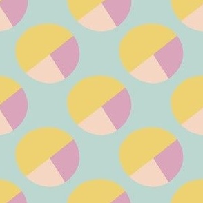Mini - Abstract dots, color block spots, modern spots pastel mint lilac yellow