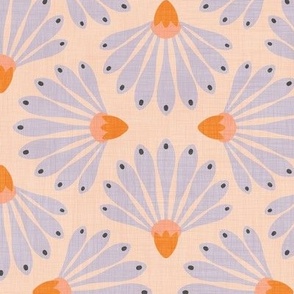 Vintage Retro Spring Floral for quilting on Peach