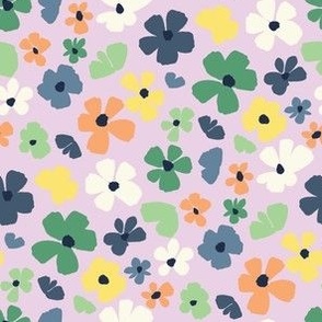 halloween floral pastel on lilac