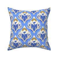 [L] Majestic Antlers and Snowy Mountains - Royal Blue and Yellow #P240343