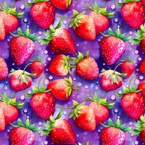 Fresh Strawberries Purple Picnic