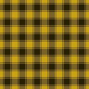 Mustard Yellow and Faded Black Grunge Small Checked Plaid