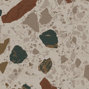 Terrazzo, Grey, brown natural stone texture