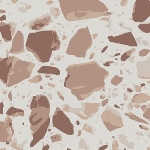 Terrazzo, beige, brown natural stone texture