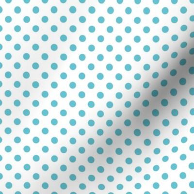 Dozing Dots Light Turquoise / Medium Scale / Colorful Polka Dots