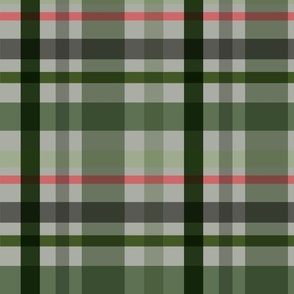 Green Plaid with a hint of pink 
