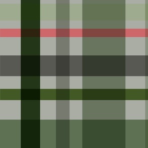 Green Plaid with a hint of pink - large