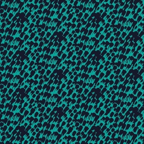 Hand Painted strokes Midnight on Teal small