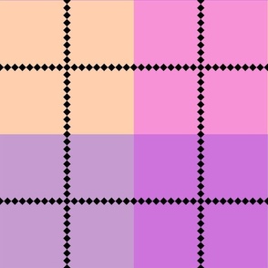 Black Dotted Grids With Pastel Colours Large Scale Pattern