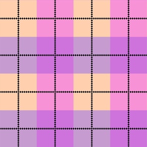 Black Dotted Grids With Pastel Colours Medium Scale Pattern