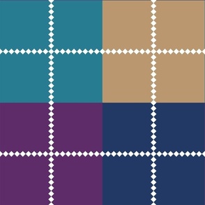 Cyan Grids With White Dotted Grid Pattern Large Size