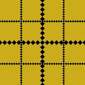 Mint Yellow Dotted Large Scale Grid Pattern