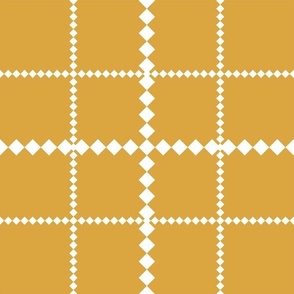 Pastel Yellow Doted Grid Large Scale Pattern