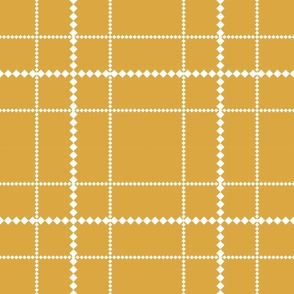 Pastel Yellow Doted Grid Medium Scale Pattern