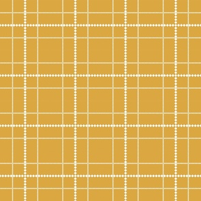 Pastel Yellow Doted Grid Small Scale Pattern
