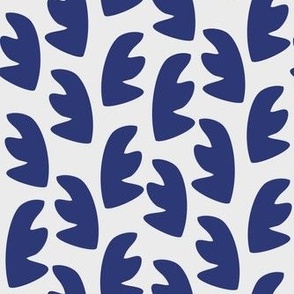 Modern dark blue leaves with fronds