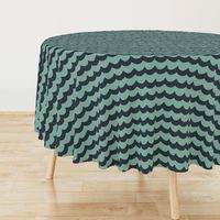 (L) coastal / nautical blender for kids, waves stripes in teal midnight