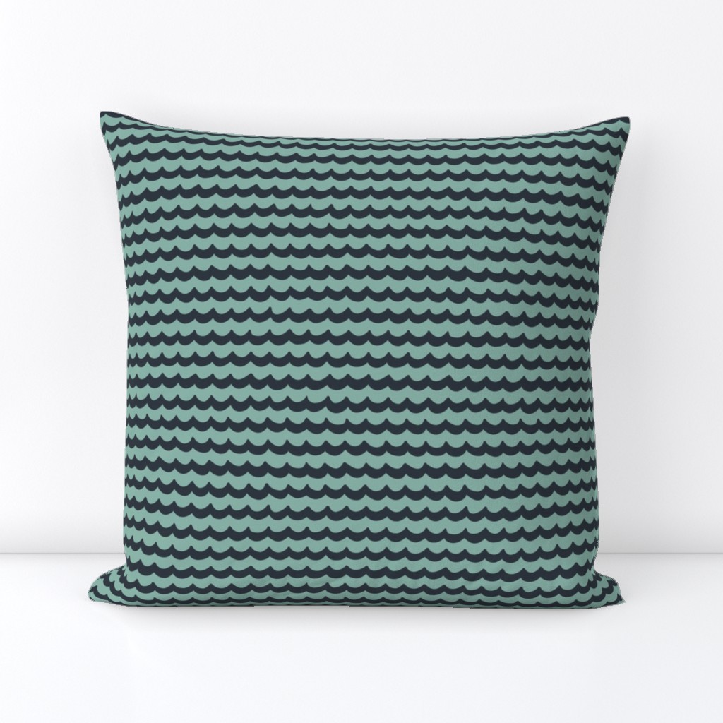 (S) coastal / nautical blender for kids, waves stripes in teal midnight