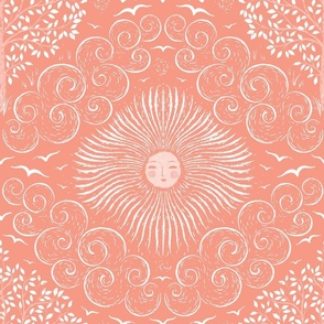 Sunny Serenity_Party Wall_Peach Pink_ Pantone Color of the Year 2024_Medium Scale_17004169