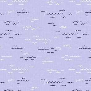 Textured Seafaring Serenade - Gentle mini Waves in violet tone .