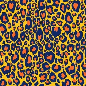 Electric Leopard // Summer Gold, Orange, and Navy (Medium)