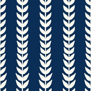 Leafy stripes_navy blue 