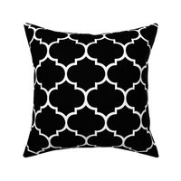 Fancy Lattice Black with White Outline