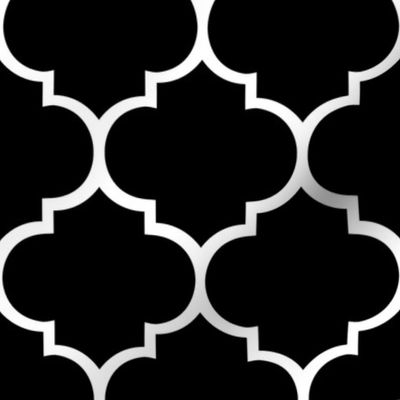 Fancy Lattice Black with White Outline