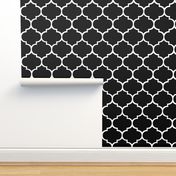 Fancy Lattice Black with White Outline