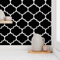 Fancy Lattice Black with White Outline