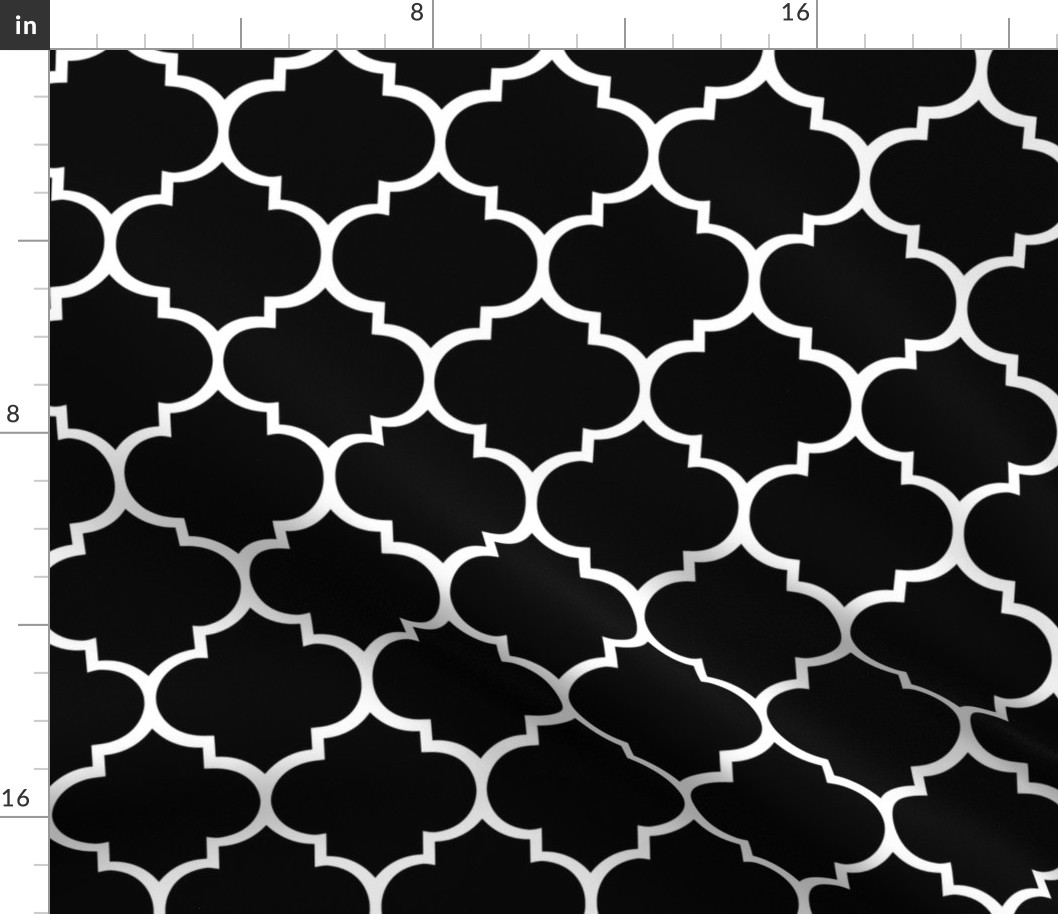 Fancy Lattice Black with White Outline