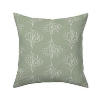 Jumbo Botanical Branch Silhouette Stripes - light sage green