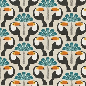toucans and palm trees (medium scale)