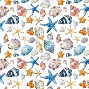Seashells & Starfish - small 