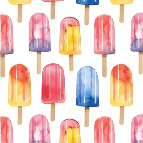 Watercolor Rainbow Popsicles - large 