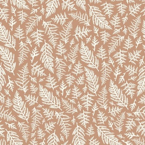 Thuja Leaves - Natural Christmas Collection - Caramel Taupe BG - Texture on the Leaves