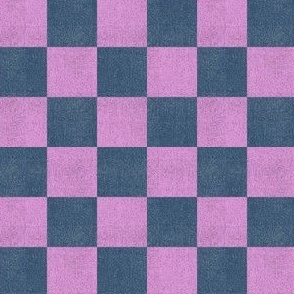 Denim Checkerboard - 1 inch Lavender Pink Purple and Blue Checks