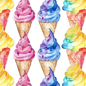 Rainbow Ice Cream Cones - large