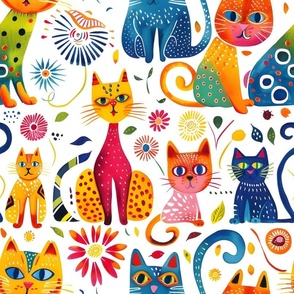Whimsical Rainbow Cats - small 