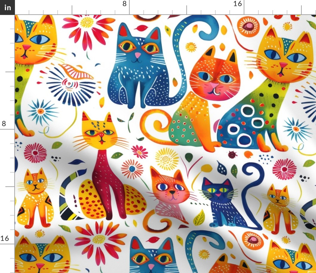 Whimsical Rainbow Cats - small 