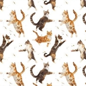 Dancing Cats on White - small 