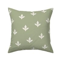 simple acanthus - creamy white_ light sage green - traditional leaves blender - 2 inch motif
