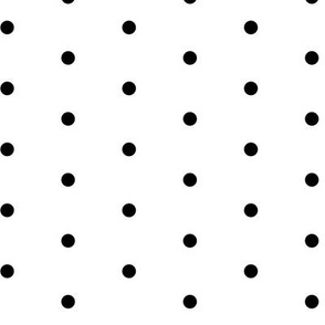 Classic chic cute black polka dots on white fabric 