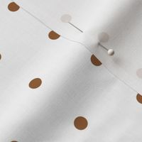 classic chic cute mocha brown polka dots on white fabric 